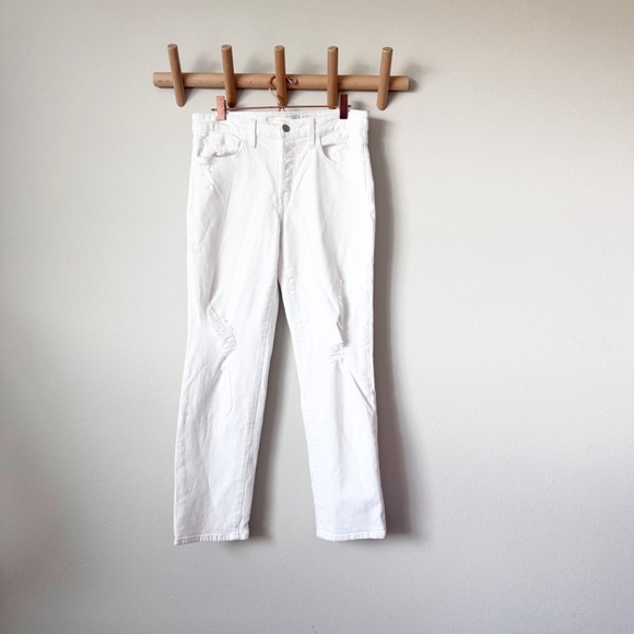 Joe's Jeans The Scout Mid Rise Tomboy Cropped White  Distressed Jeans - Picture 2 of 12